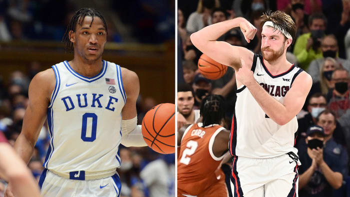 Duke's Wendell Moore and Gonzaga's Drew Time